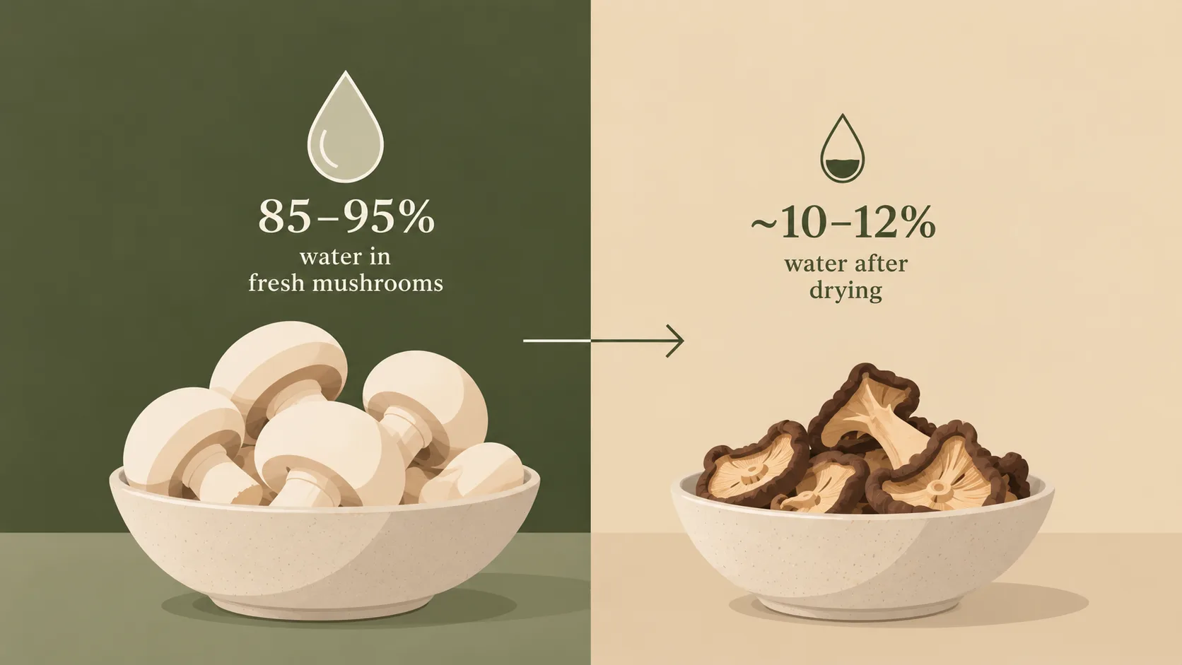 Fresh vs. Dried Mushrooms_ Water Comparison