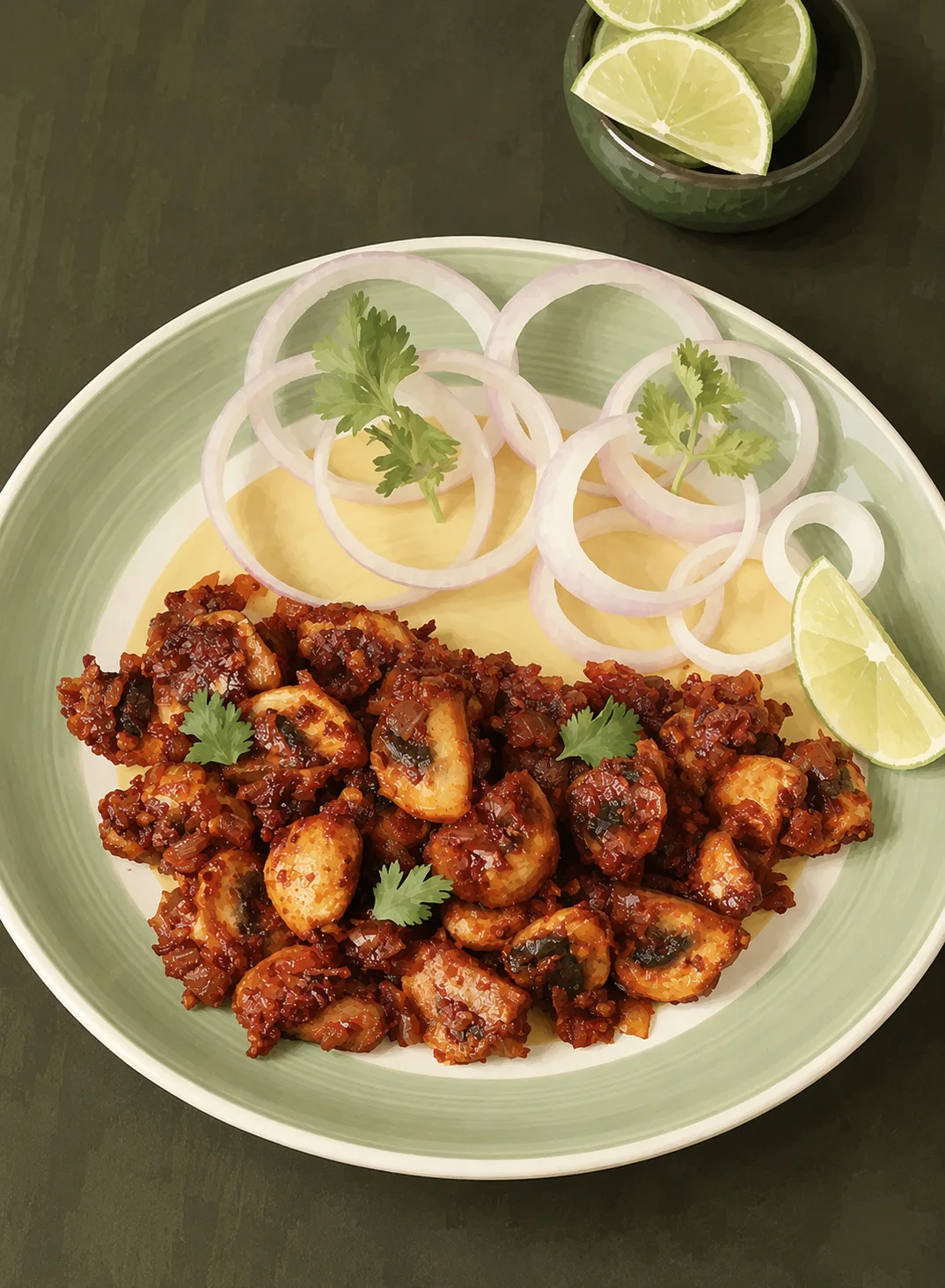 Spicy Garlic Button Mushrooms recipe