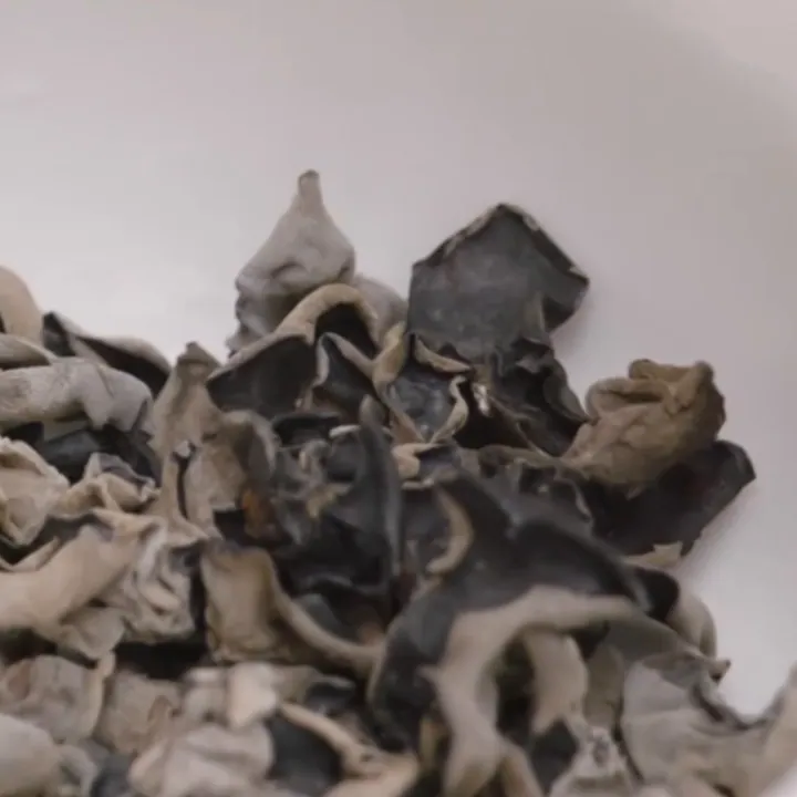 Dried mushrooms transforming through soaking into a cooked dish